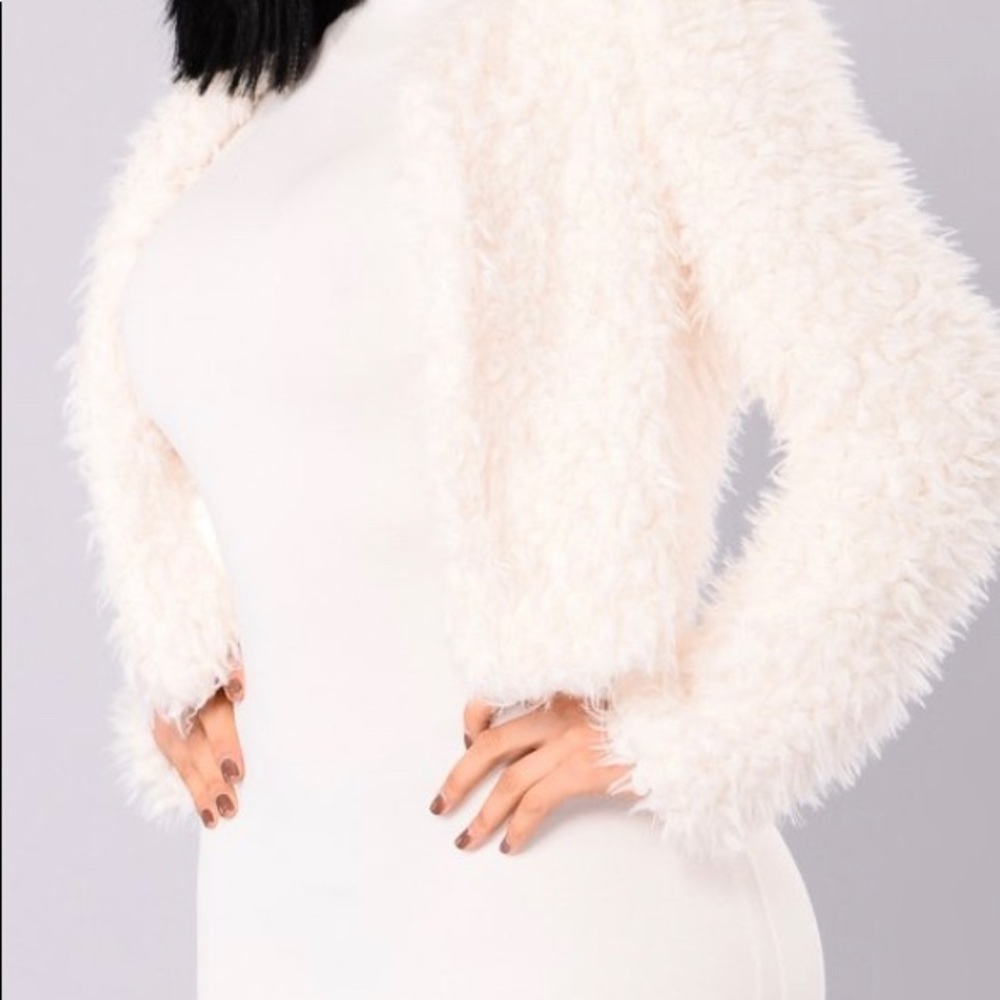 Fluffy white coat